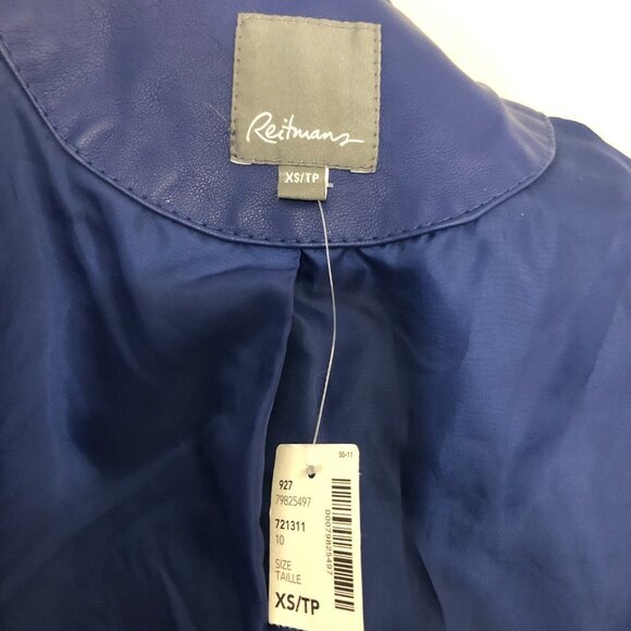 Womens Blue Faux Leather Jacket. Size XS. Brand NEW. NWT - Picture 7 of 8